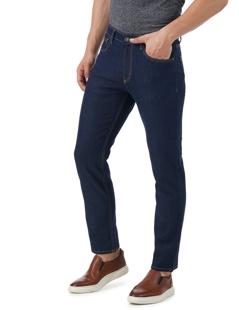 inkd جينز رجالي ضيق - متوسط الارتفاع | مزيج القطن | غرزة التباين | قماش قابل للتمدد | تصميم كلاسيك 5 بوكت - Image 1